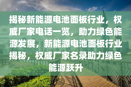 揭秘新能源電池面板行業(yè)，權(quán)威廠家電話一覽，助力綠色能源發(fā)展，新能源電池面板行業(yè)揭秘，權(quán)威廠家名錄助力綠色能源躍升