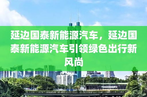 延邊國泰新能源汽車，延邊國泰新能源汽車引領(lǐng)綠色出行新風(fēng)尚