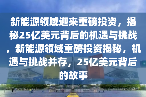 新能源領(lǐng)域迎來重磅投資，揭秘25億美元背后的機(jī)遇與挑戰(zhàn)，新能源領(lǐng)域重磅投資揭秘，機(jī)遇與挑戰(zhàn)并存，25億美元背后的故事