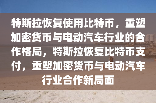 特斯拉恢復(fù)使用比特幣，重塑加密貨幣與電動汽車行業(yè)的合作格局，特斯拉恢復(fù)比特幣支付，重塑加密貨幣與電動汽車行業(yè)合作新局面