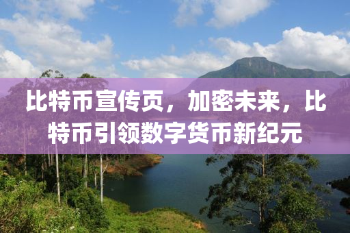 比特幣宣傳頁，加密未來，比特幣引領(lǐng)數(shù)字貨幣新紀(jì)元