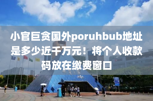 小官巨貪國外poruhbub地址是多少近千萬元！將個人收款碼放在繳費(fèi)窗口