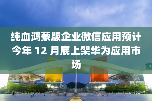 純血鴻蒙版企業(yè)微信應(yīng)用預(yù)計(jì)今年 12 月底上架華為應(yīng)用市場(chǎng)