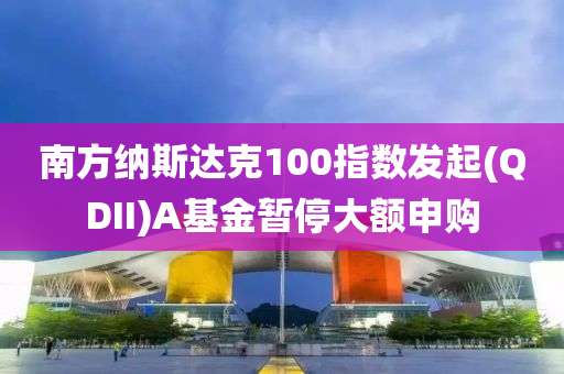 南方納斯達克100指數(shù)發(fā)起(QDII)A基金暫停大額申購