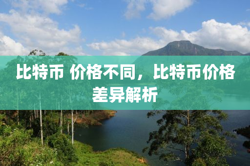 比特幣 價格不同，比特幣價格差異解析