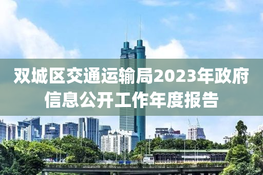 雙城區(qū)交通運輸局2023年政府信息公開工作年度報告