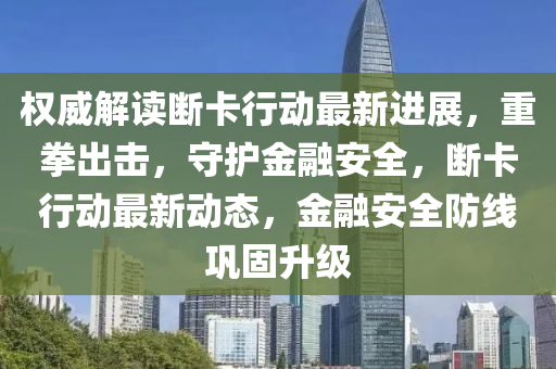 權威解讀斷卡行動最新進展，重拳出擊，守護金融安全，斷卡行動最新動態(tài)，金融安全防線鞏固升級