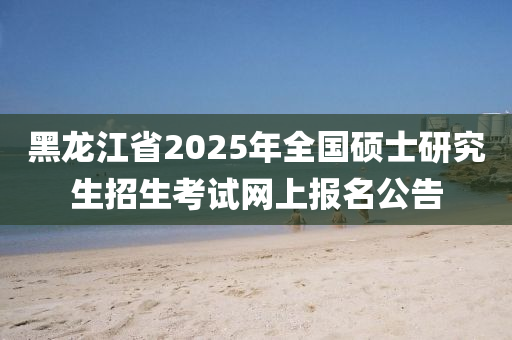 黑龍江省2025年全國碩士研究生招生考試網(wǎng)上報名公告