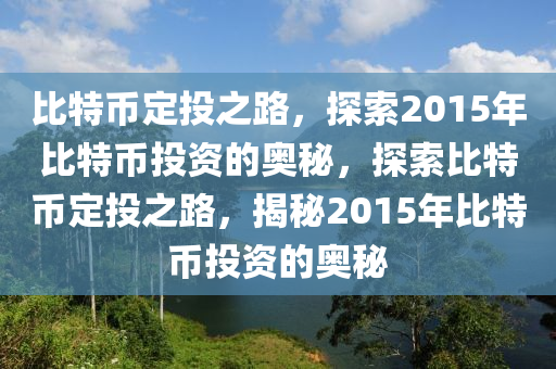 比特幣定投之路，探索2015年比特幣投資的奧秘，探索比特幣定投之路，揭秘2015年比特幣投資的奧秘