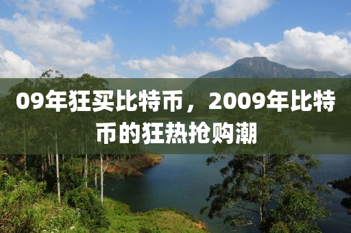 09年狂買比特幣，2009年比特幣的狂熱搶購潮