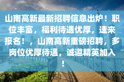 山南高新最新招聘信息出爐！職位豐富，福利待遇優(yōu)厚，速來報名！，山南高新重磅招聘，多崗位優(yōu)厚待遇，誠邀精英加入！