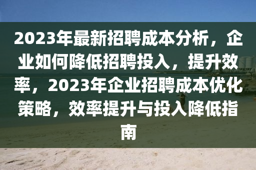 2023年最新招聘成本分析，企業(yè)如何降低招聘投入，提升效率，2023年企業(yè)招聘成本優(yōu)化策略，效率提升與投入降低指南