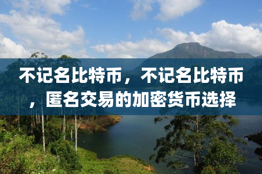 不記名比特幣，不記名比特幣，匿名交易的加密貨幣選擇