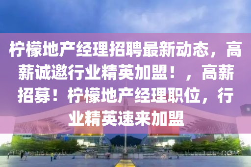 檸檬地產經理招聘最新動態(tài)，高薪誠邀行業(yè)精英加盟！，高薪招募！檸檬地產經理職位，行業(yè)精英速來加盟