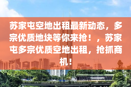 蘇家屯空地出租最新動(dòng)態(tài)，多宗優(yōu)質(zhì)地塊等你來(lái)?yè)專(zhuān)?，蘇家屯多宗優(yōu)質(zhì)空地出租，搶抓商機(jī)！