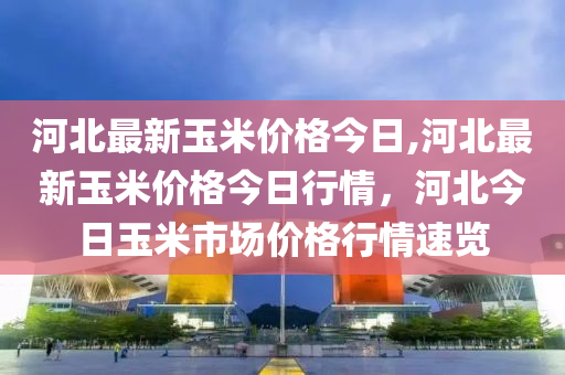 河北最新玉米價格今日,河北最新玉米價格今日行情，河北今日玉米市場價格行情速覽