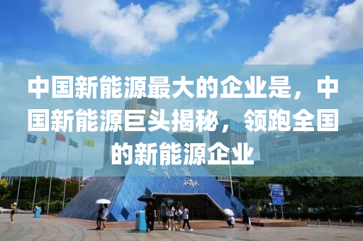 中國新能源最大的企業(yè)是，中國新能源巨頭揭秘，領(lǐng)跑全國的新能源企業(yè)