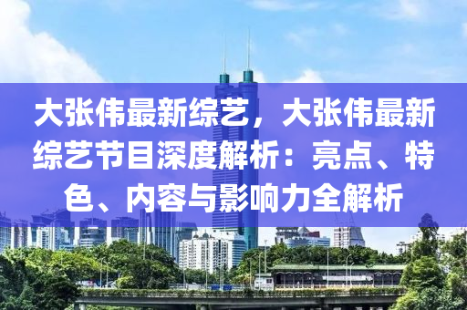 大張偉最新綜藝，大張偉最新綜藝節(jié)目深度解析：亮點(diǎn)、特色、內(nèi)容與影響力全解析