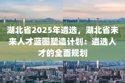 湖北省2025年遴選，湖北省未來人才藍圖塑造計劃：遴選人才的全面規(guī)劃