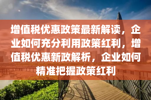 增值稅優(yōu)惠政策最新解讀，企業(yè)如何充分利用政策紅利，增值稅優(yōu)惠新政解析，企業(yè)如何精準(zhǔn)把握政策紅利