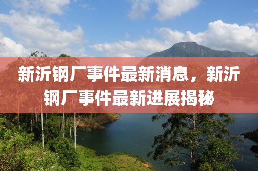 新沂鋼廠事件最新消息，新沂鋼廠事件最新進(jìn)展揭秘