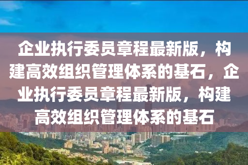 企業(yè)執(zhí)行委員章程最新版，構(gòu)建高效組織管理體系的基石，企業(yè)執(zhí)行委員章程最新版，構(gòu)建高效組織管理體系的基石