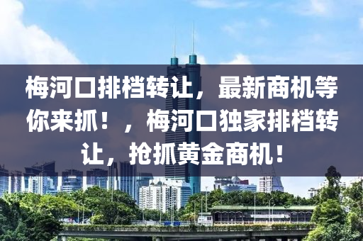 梅河口排檔轉(zhuǎn)讓，最新商機(jī)等你來抓！，梅河口獨(dú)家排檔轉(zhuǎn)讓，搶抓黃金商機(jī)！