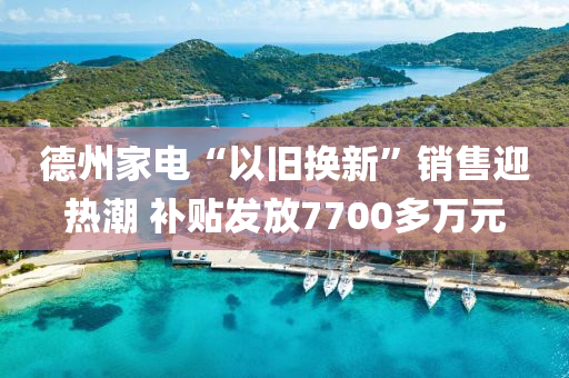 德州家電“以舊換新”銷售迎熱潮 補貼發(fā)放7700多萬元