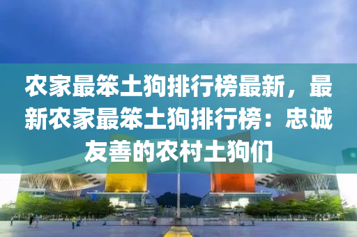 農(nóng)家最笨土狗排行榜最新，最新農(nóng)家最笨土狗排行榜：忠誠(chéng)友善的農(nóng)村土狗們