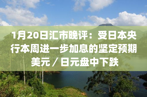 1月20日匯市晚評：受日本央行本周進(jìn)一步加息的堅(jiān)定預(yù)期 美元／日元盤中下跌