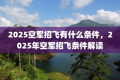 2025空軍招飛有什么條件，2025年空軍招飛條件解讀