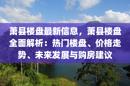 蕭縣樓盤最新信息，蕭縣樓盤全面解析：熱門樓盤、價格走勢、未來發(fā)展與購房建議