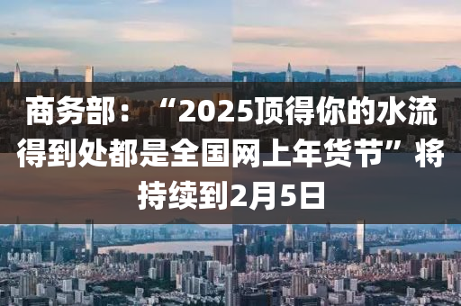 商務(wù)部：“2025頂?shù)媚愕乃鞯玫教幎际侨珖W(wǎng)上年貨節(jié)”將持續(xù)到2月5日