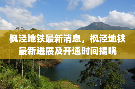 楓涇地鐵最新消息，楓涇地鐵最新進展及開通時間揭曉