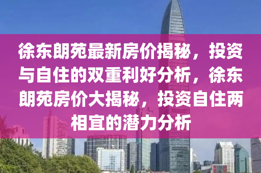 徐東朗苑最新房價揭秘，投資與自住的雙重利好分析，徐東朗苑房價大揭秘，投資自住兩相宜的潛力分析