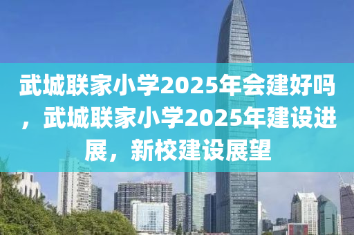 武城聯家小學2025年會建好嗎，武城聯家小學2025年建設進展，新校建設展望