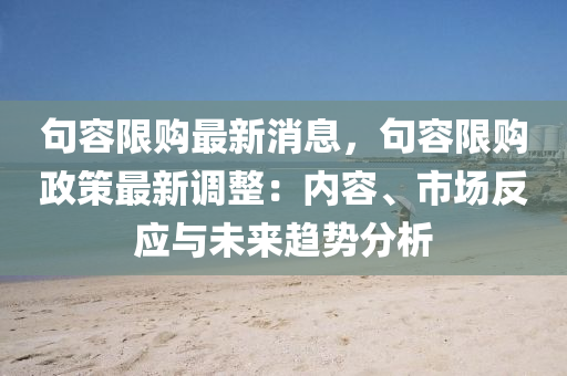 句容限購最新消息，句容限購政策最新調(diào)整：內(nèi)容、市場反應(yīng)與未來趨勢分析