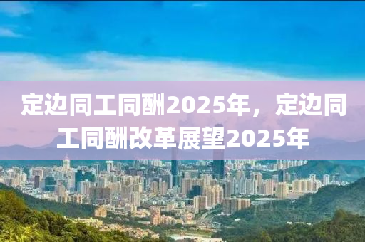 定邊同工同酬2025年，定邊同工同酬改革展望2025年