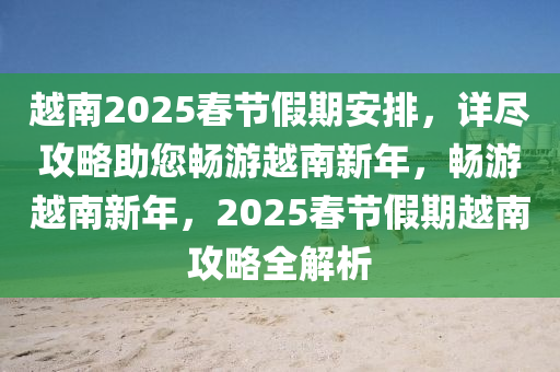 越南2025春節(jié)假期安排，詳盡攻略助您暢游越南新年，暢游越南新年，2025春節(jié)假期越南攻略全解析