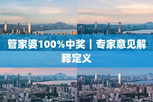 管家婆100%中獎｜專家意見解釋定義