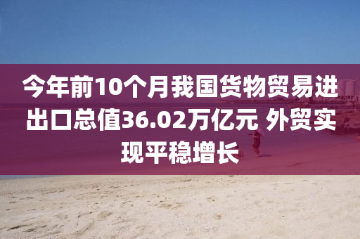 今年前10個月我國貨物貿易進出口總值36.02萬億元 外貿實現平穩(wěn)增長