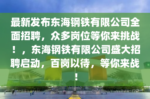 最新發(fā)布東海鋼鐵有限公司全面招聘，眾多崗位等你來挑戰(zhàn)！，東海鋼鐵有限公司盛大招聘啟動，百崗以待，等你來戰(zhàn)！