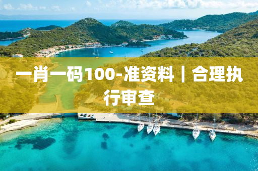 一肖一碼100-準(zhǔn)資料｜合理執(zhí)行審查