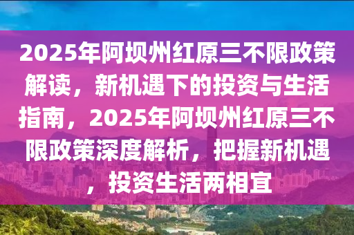 2025年阿壩州紅原三不限政策解讀，新機(jī)遇下的投資與生活指南，2025年阿壩州紅原三不限政策深度解析，把握新機(jī)遇，投資生活兩相宜