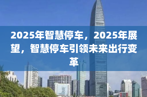 2025年智慧停車，2025年展望，智慧停車引領(lǐng)未來(lái)出行變革