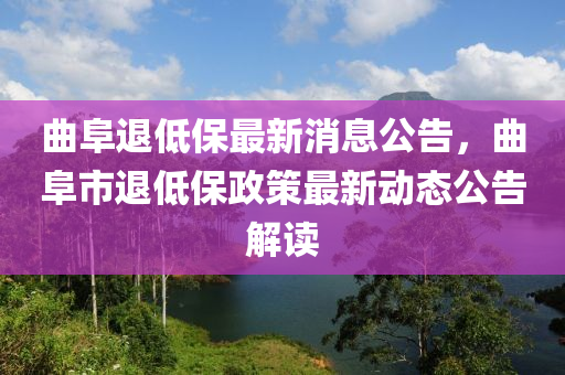 曲阜退低保最新消息公告，曲阜市退低保政策最新動態(tài)公告解讀