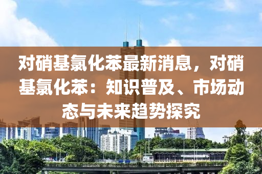 對硝基氯化苯最新消息，對硝基氯化苯：知識普及、市場動態(tài)與未來趨勢探究