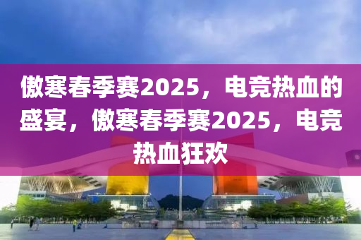 傲寒春季賽2025，電競熱血的盛宴，傲寒春季賽2025，電競熱血狂歡