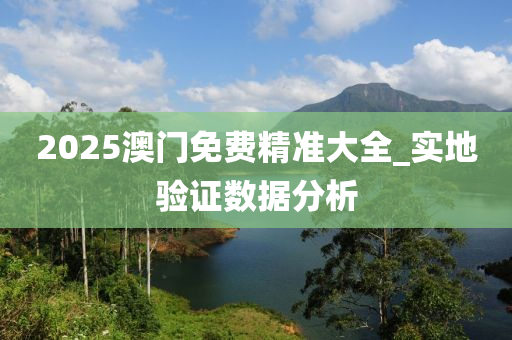 2025澳門免費精準大全_實地驗證數(shù)據(jù)分析