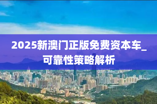 2025新澳門正版免費(fèi)資本車_可靠性策略解析